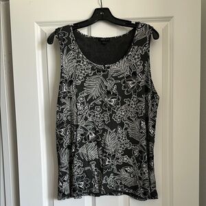 J. Jill Black and White Sleeveless Tank Top